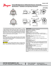 Thumbnail of document Manual - MS Magnesense Differential Pressure Transmitter